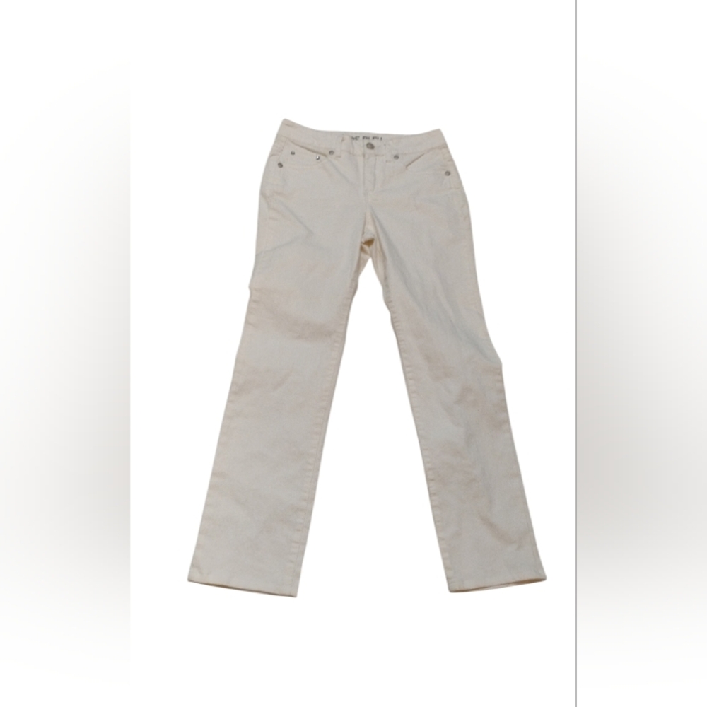 Code Bleu Crystal Gemstone White Denim Gwen Straight Jeans SZ 8